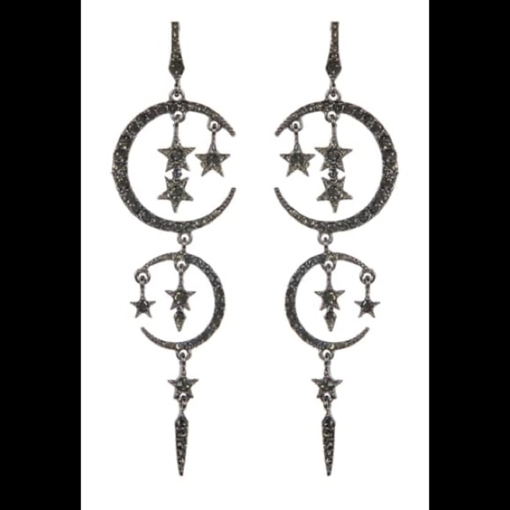 Arm Candy Moon & Stars Crystal Drop Earrings